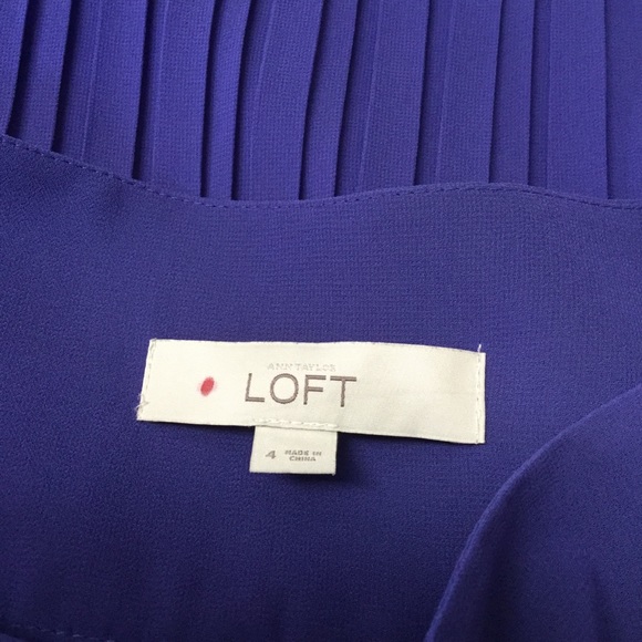 ANN TAYLOR LOFT sz 4 Mini Skirt Plisse Pleated Side Zip Purple - Picture 5 of 6